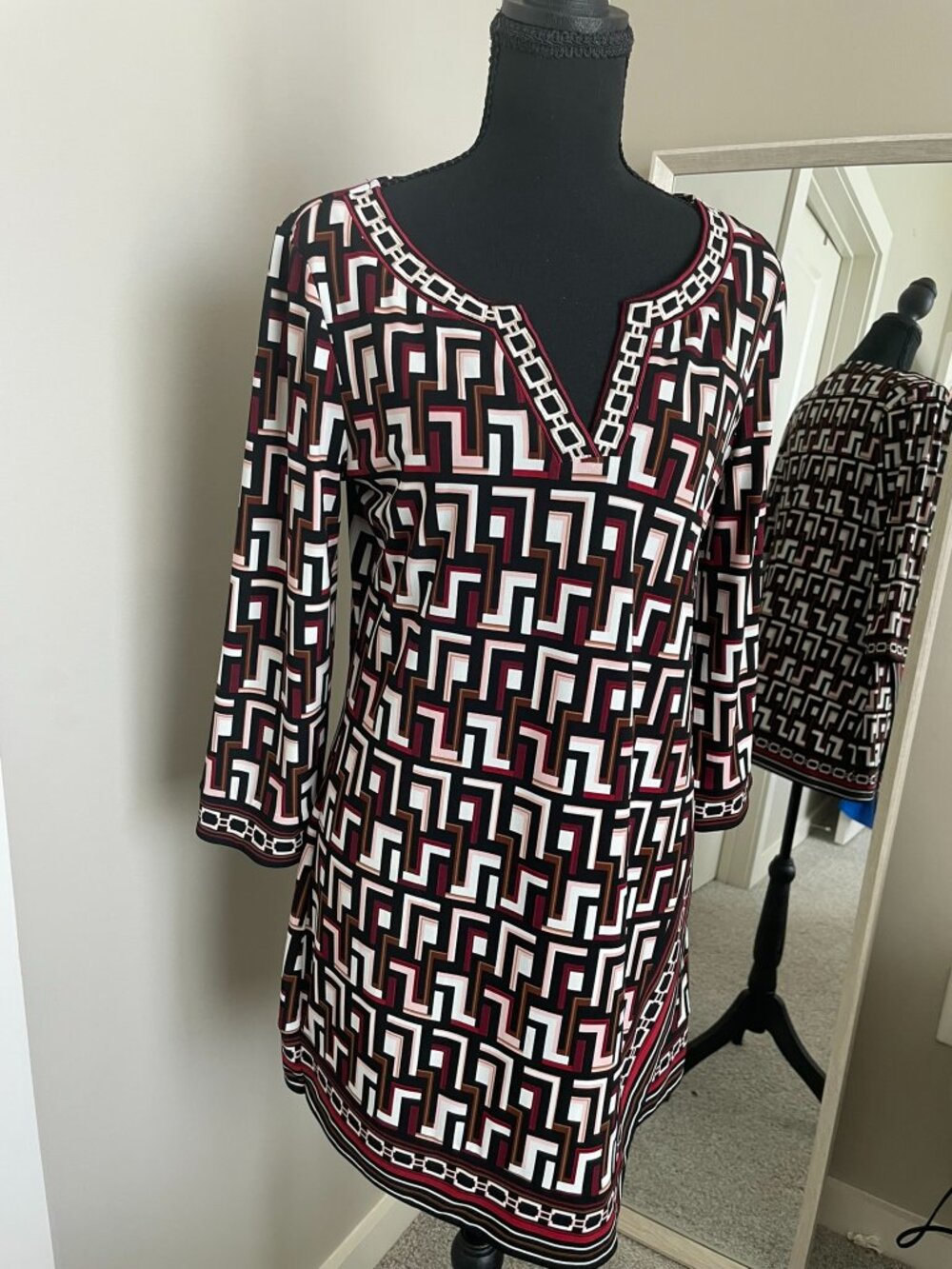 White House Black Market Multicolor Women 3/4 Sleeve Dress
